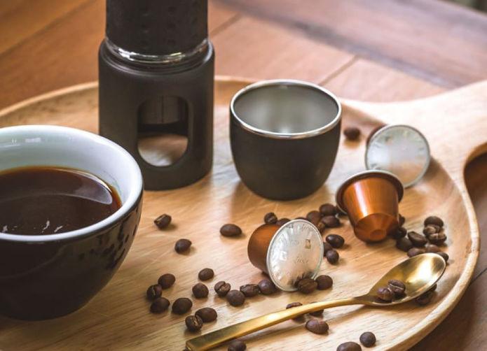 Manuelle Kapselkaffeemaschine Handpresskanne für Milchschaum