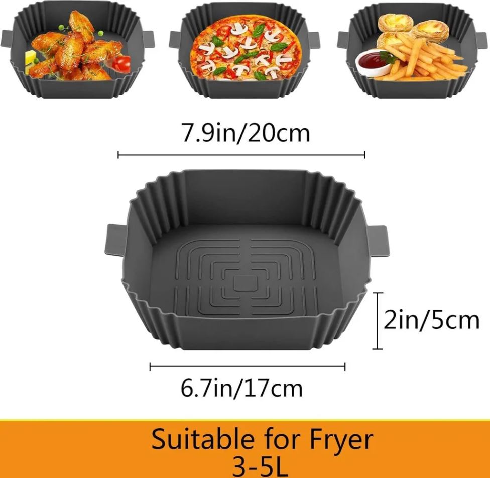 Silikonbackform für Heißluftfritteuse-Backpapier Heißluftfritteuse-Zuschnitte, Silikonform
