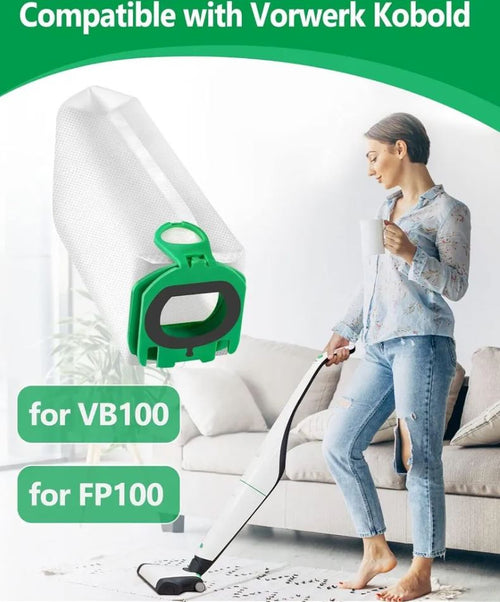 12 bolsas de aspiradora compatibles con Vorwerk Kobold VB100 FP100 VB 100 FP 100